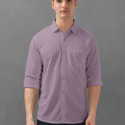 bullmer Men Regular Fit Solid Spread Collar Casual Shirt image 4