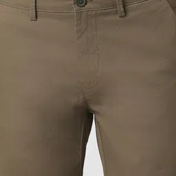 peter england Men Slim Fit Brown Cotton Blend Trousers image 4