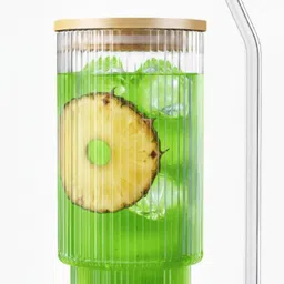 shipplier Gloss Finish Glass Cup with Bamboo Lid & Straw – Modern Cold Glass Glass Tumbler-picture-27
