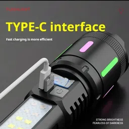 otoobest M036 Ultra-Bright LED Torch 10000 Lumens | Rechargeable Type-C Flashlight Torch image 4