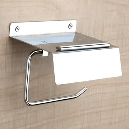 Stainless Steel Toilet Paper Holder with Mobile Stand Chrome Finish - Bathroom Accessories - Pack of 1 Stainless Steel Toilet Paper Holder-image-30