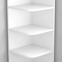 madhuran Edan Engineering Wood Big Corner Stand Rack Set of 5 Size 12.4 X12.4 X 35.4 Inch Display Decorative Shelves Color White Particle Board Wall Shelf Engineered Wood Open Book Shelf image 2