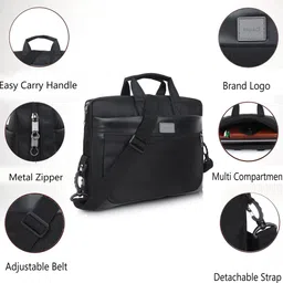 bag-age Men & Women Black Messenger Bag image 5