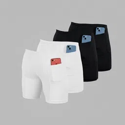 troopline Solid Men White, White, Black, Black Tights-picture-38