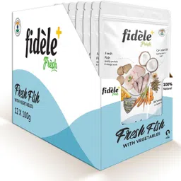 fidele Fidele+ Fresh Wet Dog Food Chicken & Egg & Vegetables 100g Pouch of 12 (1.2 Kg) Fish, Vegetable 1.4 kg (14x0.1 kg) Wet Adult Dog Food image 2