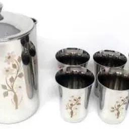 abk steels (Pack of 6) Laser pari glass & jug 1.7lts Glass Set Water/Juice Glass-picture-17
