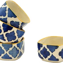 housela Ceramic Sauce Bowl Stoneware Blue Classic Moroccan Pattern Chutney/Serving image 3