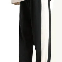 combraided Men Striped Black, White Track Pants image 2