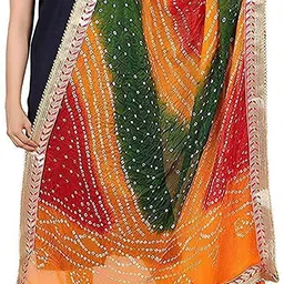 dl traders Chiffon Printed Multicolor Women Dupatta-picture-14