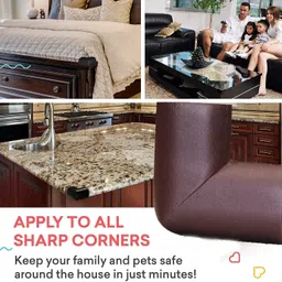 quickshop Baby safety proofing Corner & edge guard protector strip for furniture ! Used on glass tabletop, wall ! Brown (Extra Thick Pre Taped 16 Corners ) image 3