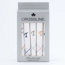 CROSSLINE 100% COMBED COTTON EMBROIDERED HANDKERCHIEF ["White"] Handkerchief-picture-18