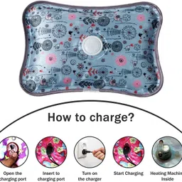 ukarto Electric Hot Water Bag with Heating Pad For Joints, Periods Pain Relief Warm Bag Electrical 1 L Hot Water Bag image 2