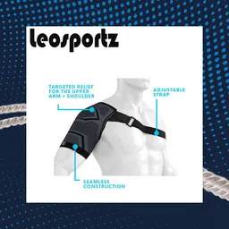 leosportz Adjustable Shoulder Pain Relief with PowerKnit Compression Technology Shoulder Support image 2