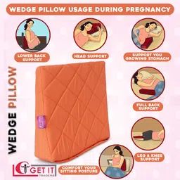 get it Mutli Purpose Wedge Pillow, Removable cover with Zip Breastfeeding Pillow image 4