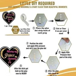 zyozique Gold, Black Bride To Be/Bachelorette Party Decor- Props,Sash,Banner & Balloons (Pack Of 60) image 3