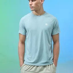 technosport Men Solid Crew Neck Polyester Light Blue T-Shirt-picture-12