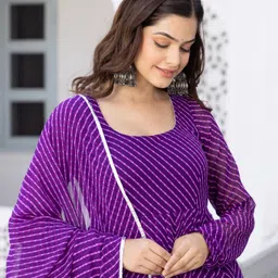 dhyan fashion hub Printed Georgette Stitched Anarkali Gown-picture-19