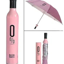 balaji retails Double Layer Folding Portable Wine Bottle Umbrella with Cover (Multicolor) Umbrella image 2