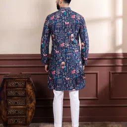 koshin Men Cotton Blend Kurta Pyjama Set image 2