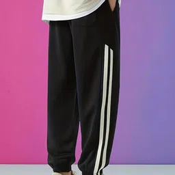 nivedanm Men Self Design Black Track Pants image 2