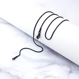 adf Stainless Steel Fancy 0.9mm black pipe Chain for men and women. Silver Plated Stainless Steel Chain image 5