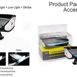 orld Cycle Light and Horn/Rechargeable Waterproof LED Front Light (Multi-Color) LED Front Light image 3