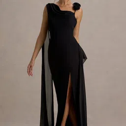 wanquila Women A-line Black Maxi/Full Length Dress image 4