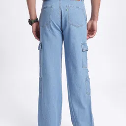 glitchez Men Relaxed Fit Mid Rise Blue Jeans image 5