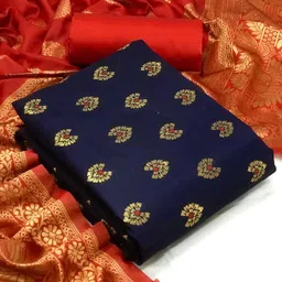 vredevogel Unstitched Cotton Silk Salwar Suit Material Self Design-picture-21