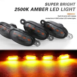 ace 4 Pieces Smoked Lens Front Grille Running Parking Light Car, Van LED (12 V, 12 W) image 3