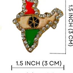 salvusappsolutions Metal Indian Flag Badge with Stone Work For Men & Wome (Multicolor_1.5x1.5 inch) Brooch image 2
