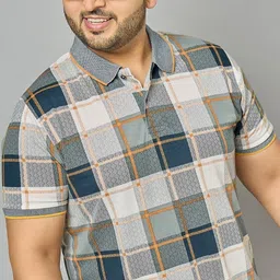 austivo Men Checkered Polo Neck Cotton Blend Multicolor T-Shirt-picture-12