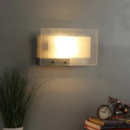 imperial glass emporium Kwan Metal Flush Mount Wall Light (Silver)-picture-32