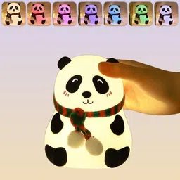 Flexible Silicone Cartoon Panda Night Glow Lamp for Kids and Room Night Lamp-image-2