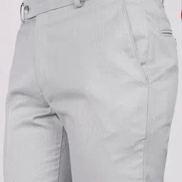 raymond Men Slim Fit Grey Polyester Trousers image 5