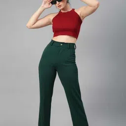 kronmenien Women Regular Fit Multicolor Lycra Blend Trousers image 4