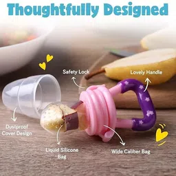 chicbunny Baby Fresh Fruit Food Feeder Nibbler Pacifier|Training Massaging Toy Teethe|Babies Toddlers Infants Kids Teether and Feeder image 3