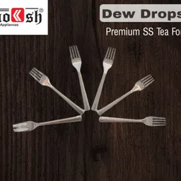 moksh Dew Drops Premium Tea Fork Stainless Steel Dinner Fork Set image 3
