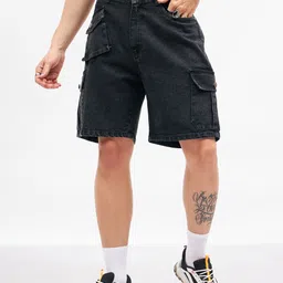 mascln sassafras Solid Men Black Casual Shorts-picture-11