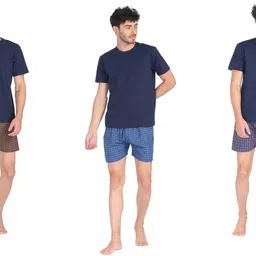 la' rosy Pack of 3 Checkered Men Boxer image 4