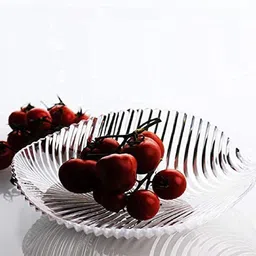 smilerry Small Beautiful Leaf Shape Glass Tray Plate for Serving (Pack of 2) (Leaf)_Ne Tray image 4