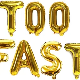 kapoor stores Printed "TOO FAST" Letter Foil Balloon Decoration Kit For Kids – 2nd birthday Balloon-picture-25