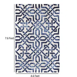 imperial knots Blue Abstract Wool 5ft x 8 ft Hand Tufted Carpet image 3
