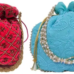 Girls Pink, Gold, Blue Potli-image-11