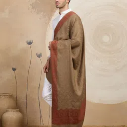 GREEN AGRITECH Polyester Wool Blend Woven, Self Design Men Shawl image 2