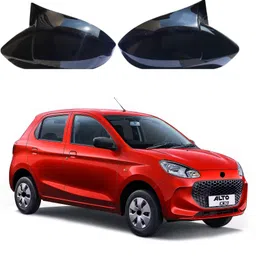 auto smart look Batman Style Car Mirror Cover (Glossy Black) For Alto K10 (2022 - Present) Plastic Car Mirror Cover-picture-10