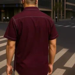 foxey Men Oversized Fit Solid Spread Collar Casual Shirt image 2