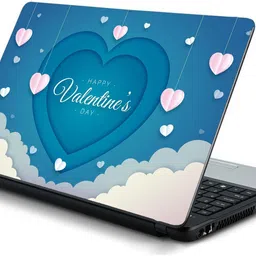 Mitram 5in1 Laptop Accessories Combo 15.6 Inch Happy Valentine laptop Skins Stickers, Screen Guard, Key Guard, Mouse Pad and Palmrest Skin for HP-DELL-Lenovo-Asus-Acer Laptops || Notebooks Combo Set image 2