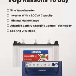 luminous Eco watt Neo 700 + RC18042ST-XL Tubular Inverter Battery image 3