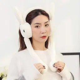warhap Winter Funny 1 White Head Phone Moving Air Pump Earmuff for Girls/Women's Ear Muff-picture-18